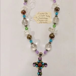 Beautiful semi precious stone, swaroski necklace.